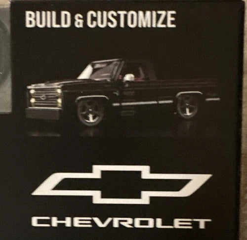Mattel Brick Shop Hot Wheels '83 Chevy Silverado 225pc Set Metal Car Plate