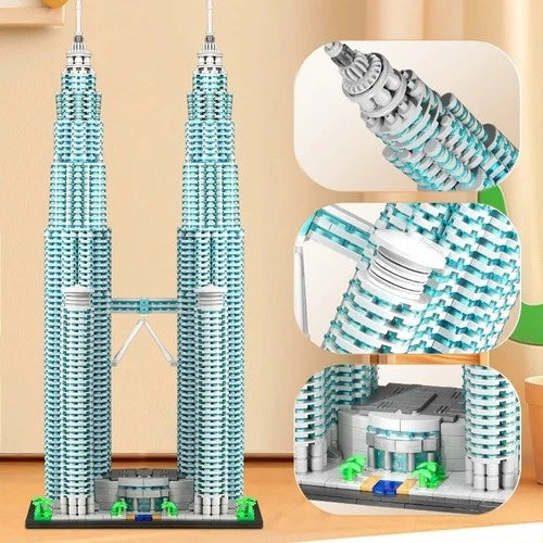 MOC Petronas Towers 1:800 Iconic Skyscraper Architecture 5839 Pieces toy gift