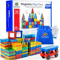 SUNNY AUNTIE Magnetic Tiles 125 PCS XL Set with Storage Bag – Magnetic Building
