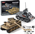 WW2 Tank Building Kit - Create Tiger I & M4 Sherman Models with 1184 Blocks