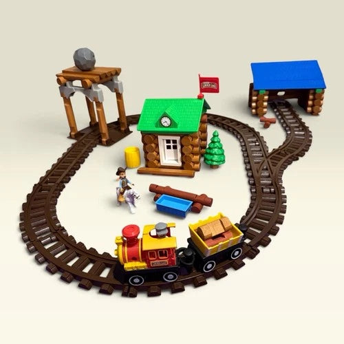 HUGE Lincoln Logs Lot 660+ Pcs Sawmill Express Train Set Wood & Plastic K’nex