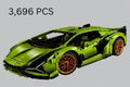 Green Car Model Building Blocks NO BOX~3700pcs