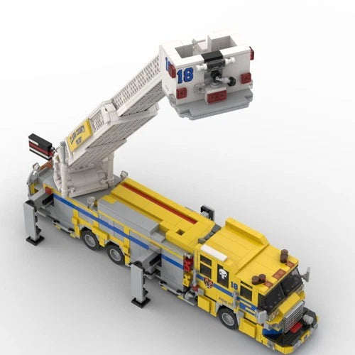 Custom MOC-252194 Ladder Fire Truck Model Building Blocks Set 1783PCS