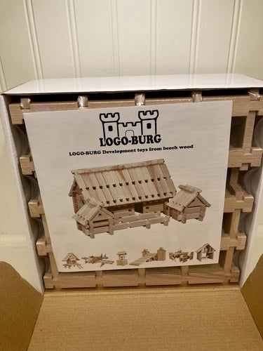 Logo-Burg Wooden Development Building Block Set New