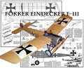 Fokker Eindecker E-III .020 25" WS RC Airplane Laser Cut Balsa Short Kit