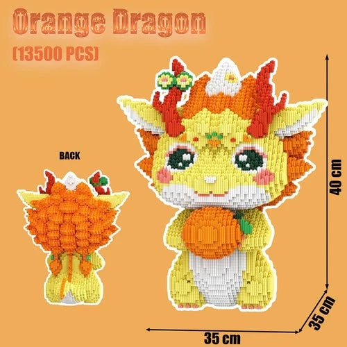 Animal Orange Dragon Micro Building Blocks Set（13500PCS 40cm High Series） Gif...