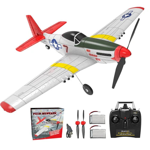VOLANTEX 2.4G P51D Mustang 4CH Fighter 400mm RC Airplanes 6-Axis Gyro Aerobatic