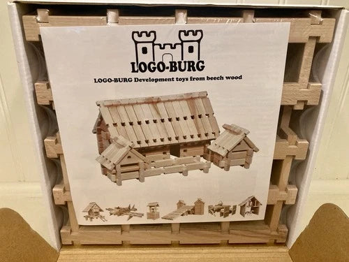 Logo-Burg Wooden Development Building Block Set New