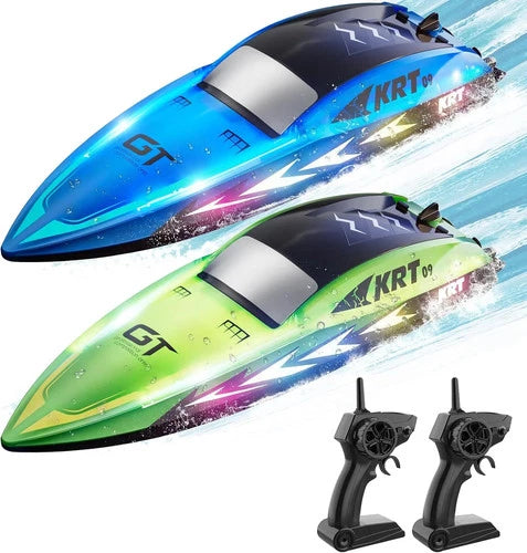 RC Boat for Kids Remote Control Boats Pool Lakes Bathtub Toy \| 8 LED Light Modes