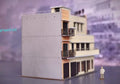 1:87 Scale Old Building Three Story Corner Tower Shop Sand Table Assembly Model