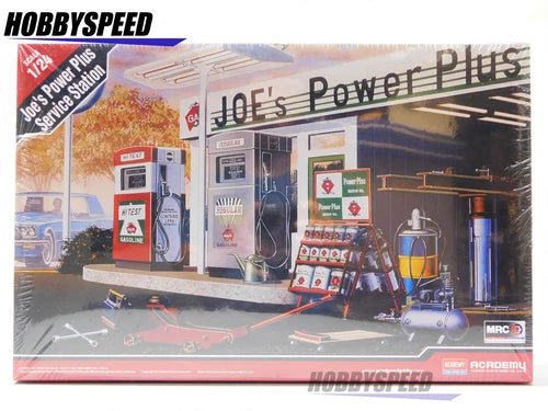 ACADEMY JOE'S POWER PLUS SERVICE STATION MODEL KIT 1/24 SCALE gas oil 15122 NEW