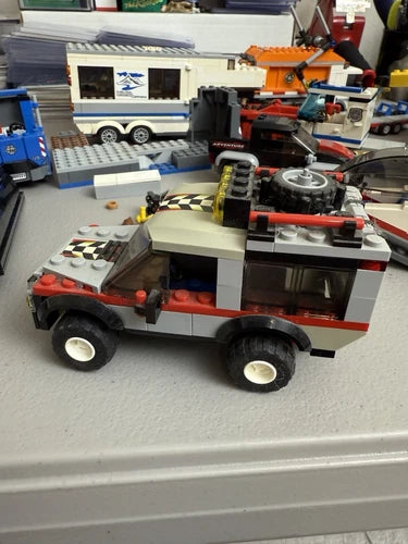 LEGO Lot Vehicles Boat Helicopter Garbage Truck & Figures plus Pieces As Is READ