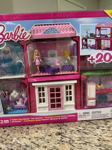 Mega Bloks Barbie Build N Play Fab Mansion 80149 - Brand New Sealed