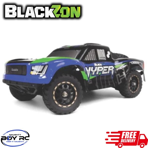 BlackZon Vyper SC 1/14 4WD RTR RC Short Course Truck Mini Basher Car Blue/Green