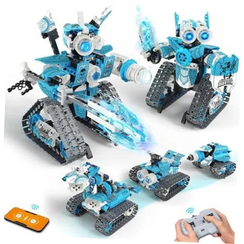 5-in-1 STEM RC Robot Building Kit - 408PCS, Gift for Boys Ages 8-13 \| 5IN1