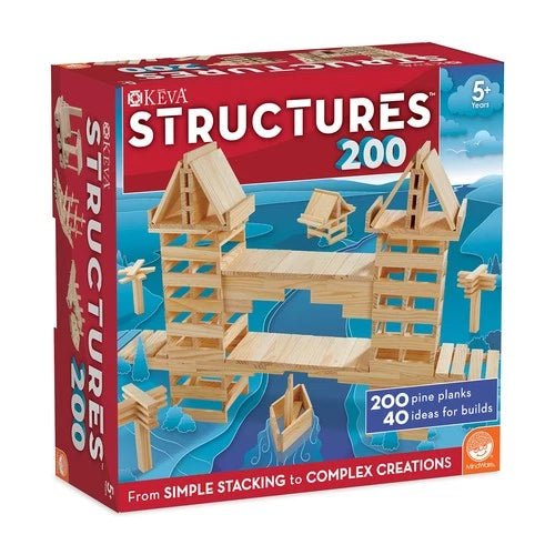 KEVA Structures 200 Wood Building Planks Set - Building Toy Includes 200 Wood...
