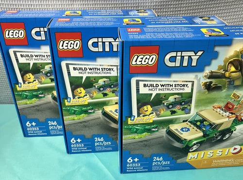 🔥 LOT 3 LEGO City Wild Animal Rescue Missions Interactive Set 60353 OVER 730pc