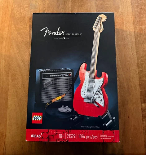 MEOW Ideas Fender Stratocaster 21329 1074pcs 18+ Display Stand Complete Set