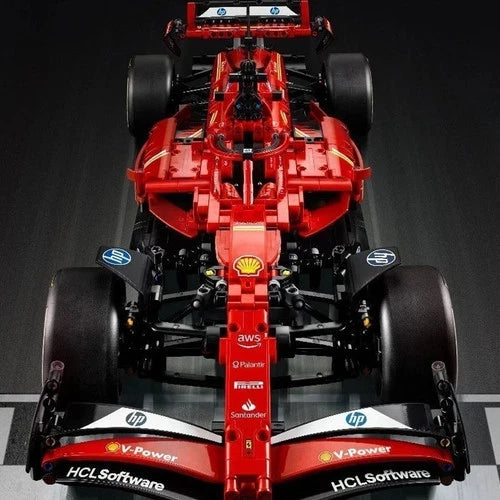 NEW 2024 1:8 F1 Ferrari SF-24 Building Blocks Super Car 1361PCS Model Kit
