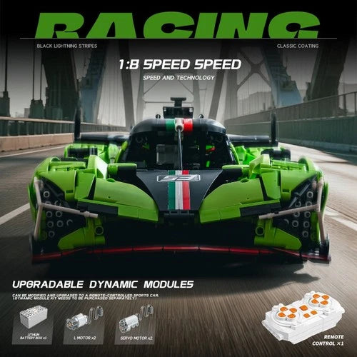3771PCS MOC Lamborghini SC63 WEC & IMSA Championship Race Car Building Blocks