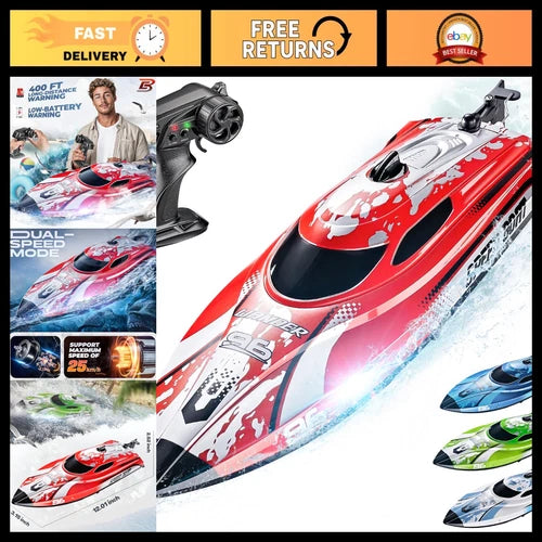 Remote Control Boat 12" - Fast RC Boat for Lakes & Pools, Waterproof Fun