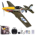 US 2.4G 4CH WWII P51 Mustang Remote Control Glider RC Airplane 410MM Stunt RTF