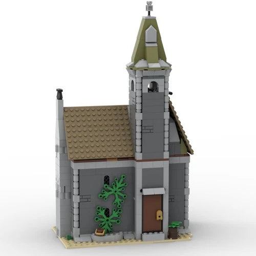 Modubrix Moc Building Block Gothic Style Haunted House Manor Brick Toy 1082 Part