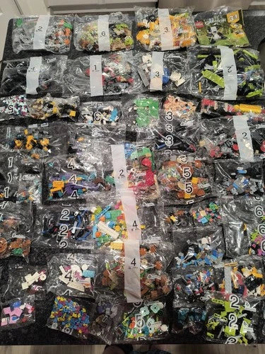 MEOW Lot of 57 Random Sealed Poly Bags From Unknown Sets 5 Pounds Worth