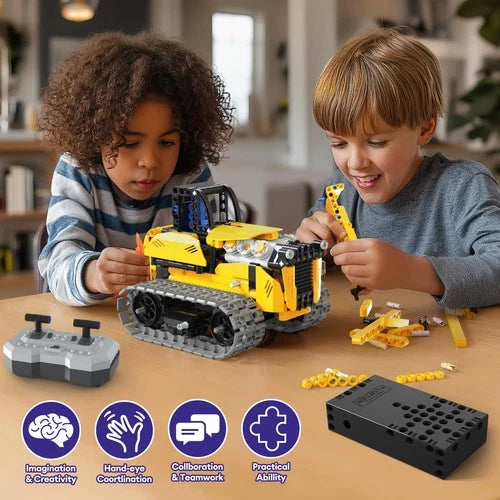 LECPOP 5-in-1 Bulldozer Robot Toy Building Set for Boys 8-12