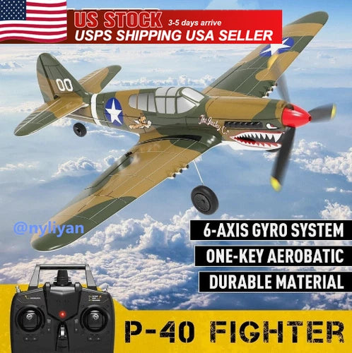 Volantex P40 2.4G 4CH 6Axis Fighter RC Airplane Gyro Remote Control Plane Toys