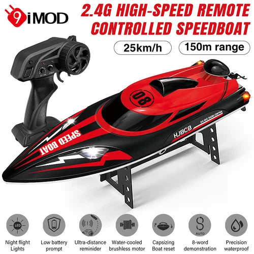 RC Boat for Kid Adult 25KM/H High Speed Racing Boat Brushed Motor Remote Control