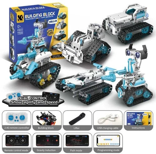 STEM Robot Building Kit 720PCS 5-in-1 Models APP Controlled Educational Toy