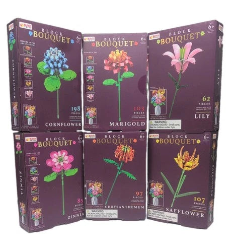 Block Tech Block Bouquet Complete Set of 6 total piece count 652