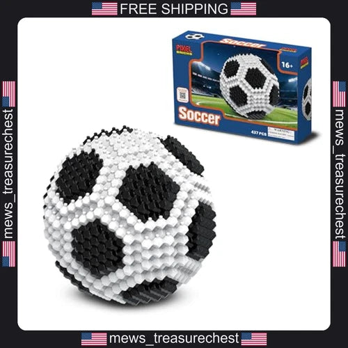 Soccer Building Blocks Set 215 Micro 3D STEM Kit for Adults & Teens