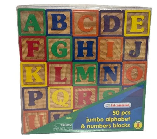 Kid Connection 50 Pcs Jumbo Alphabet & Numbers Blocks # 36527/Read