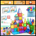 100PC Magnetic Building Tiles Set, Clear 3D Blocks for Kids 3+, STEM Educational