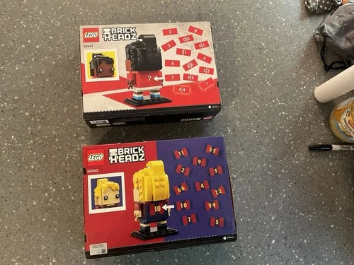LEGO BRICKHEADZ 40542 FC BARCELONA & 40541 MANCHESTER UNITED GO BRICK ME NISB