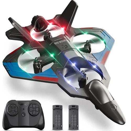 RC Plane Remote Control Airplane for Kids Adults Black 2 Batteries