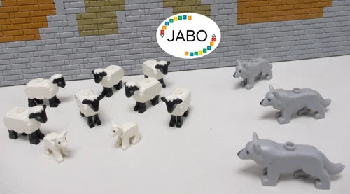(D8/1) MEOW 7 Sheep 2 Lambs and 3 Wolves Fantasy Era Kingdom Castle