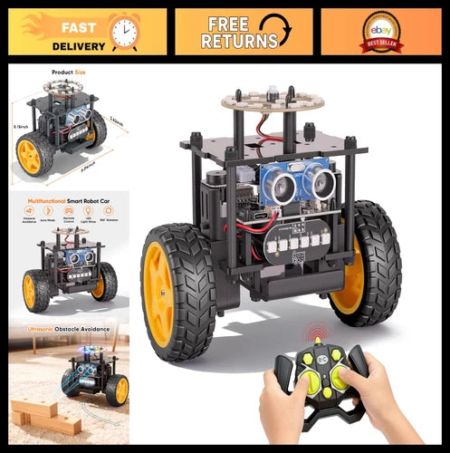 STEM Smart Robot Car Kit for Kids 8-16 \| Remote Control Building Toy Gift