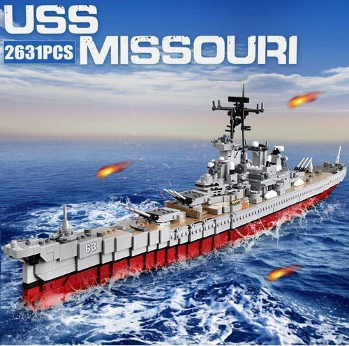 Xingbao WW2 USS Missouri Battleship Building Block Set In Retail Box! 2631 Pcs