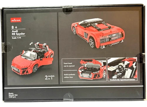 RASTAR Audi R8 Spyder Building Blocks Model Car 1:14 Scale New In Box