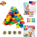 Jumbo Building Blocks for Toddlers: 300 PC Mega Bricks, 5 Colors, STEM Toy, C...