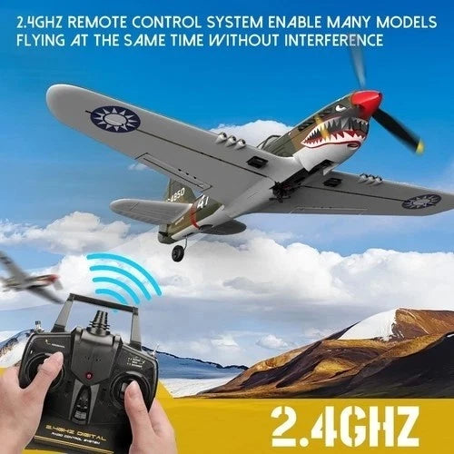 USA 2.4Ghz Volantex P-40 Fighter RC Airplane - 4CH 6-Axis Gyro RTF Aerobatic Toy