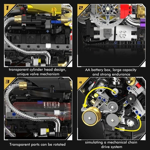 V8 Engine Model Kit that Works, Build Your Own Visible Car Motor 8Cylinder