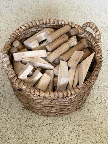 Wooden Lakeshore Blocks and More Wooden Building Blocks Over 150 Pieces