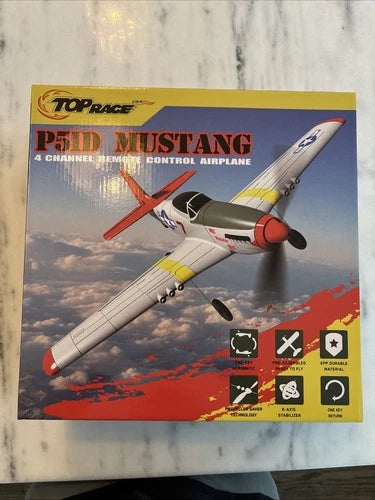 TOP RACE TR-P51 Remote Control Airplane RC Plane 4 Channel Ready to Fly War Bird