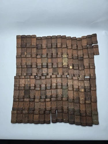 ​Vintage Halsam American Logs Wooden Toy Set Lot 176 Pcs Box Slide Cover 1940s