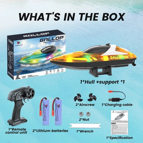 JoyStone RC Boat for Pools and Lakes, 2.4G 15+ MPH Fast Remote Control Boat.