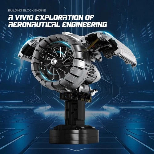 Aero Turbofan Engine Building Blocks with Motorized Linkage birthday toy gift